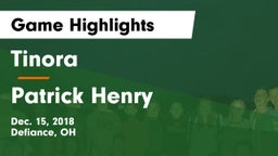 Tinora  vs Patrick Henry Game Highlights - Dec. 15, 2018
