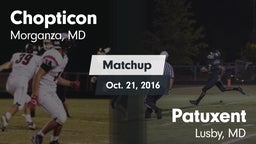 Matchup: Chopticon High vs. Patuxent  2016