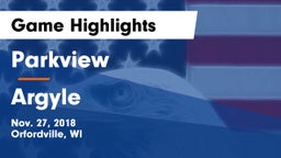 Parkview  vs Argyle Game Highlights - Nov. 27, 2018