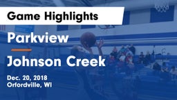 Parkview  vs Johnson Creek  Game Highlights - Dec. 20, 2018