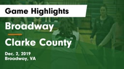 Broadway  vs Clarke County  Game Highlights - Dec. 2, 2019