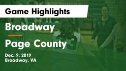 Broadway  vs Page County  Game Highlights - Dec. 9, 2019