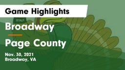 Broadway  vs Page County  Game Highlights - Nov. 30, 2021