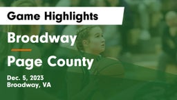 Broadway  vs Page County  Game Highlights - Dec. 5, 2023