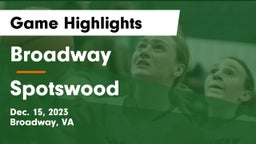 Broadway  vs Spotswood  Game Highlights - Dec. 15, 2023