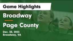 Broadway  vs Page County  Game Highlights - Dec. 30, 2023