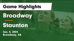 Broadway  vs Staunton  Game Highlights - Jan. 5, 2024