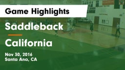 Saddleback  vs California Game Highlights - Nov 30, 2016