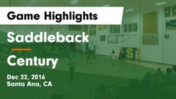 Saddleback  vs Century  Game Highlights - Dec 22, 2016