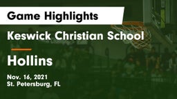 Keswick Christian School vs Hollins  Game Highlights - Nov. 16, 2021