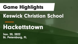 Keswick Christian School vs Hackettstown  Game Highlights - Jan. 20, 2022