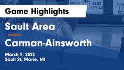 Sault Area  vs  Carman-Ainsworth   Game Highlights - March 9, 2023