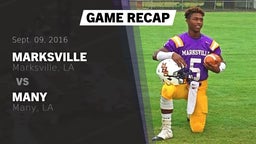 Recap: Marksville  vs. Many  2016