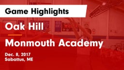 Oak Hill  vs Monmouth Academy Game Highlights - Dec. 8, 2017
