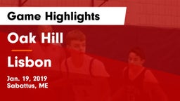 Oak Hill  vs Lisbon Game Highlights - Jan. 19, 2019
