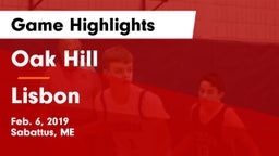 Oak Hill  vs Lisbon Game Highlights - Feb. 6, 2019