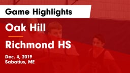 Oak Hill  vs Richmond HS Game Highlights - Dec. 4, 2019