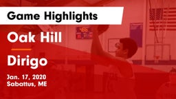 Oak Hill  vs Dirigo  Game Highlights - Jan. 17, 2020