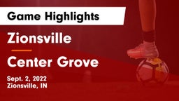 Zionsville  vs Center Grove  Game Highlights - Sept. 2, 2022