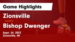 Zionsville  vs Bishop Dwenger  Game Highlights - Sept. 24, 2022