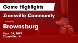 Zionsville Community  vs Brownsburg  Game Highlights - Sept. 28, 2023