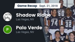 Recap: Shadow Ridge  vs. Palo Verde  2018