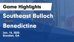 Southeast Bulloch  vs Benedictine  Game Highlights - Jan. 14, 2020