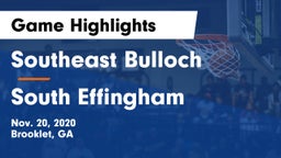 Southeast Bulloch  vs South Effingham  Game Highlights - Nov. 20, 2020