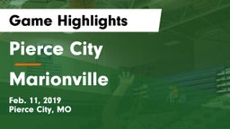 Pierce City  vs Marionville  Game Highlights - Feb. 11, 2019