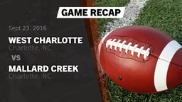 Recap: West Charlotte  vs. Mallard Creek  2016