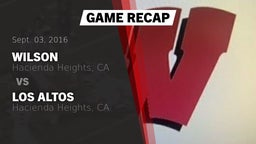 Recap: Wilson  vs. Los Altos  2016