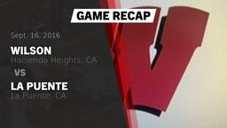 Recap: Wilson  vs. La Puente  2016