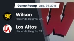 Recap: Wilson  vs. Los Altos  2018