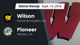 Recap: Wilson  vs. Pioneer  2018