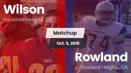 Matchup: Wilson  vs. Rowland  2018