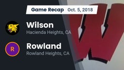 Recap: Wilson  vs. Rowland  2018