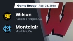 Recap: Wilson  vs. Montclair  2018