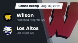 Recap: Wilson  vs. Los Altos  2019