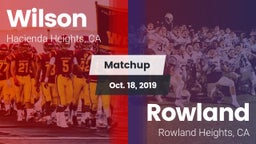 Matchup: Wilson  vs. Rowland  2019