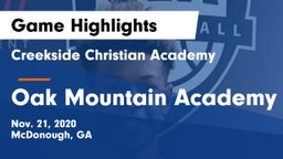 Creekside Christian Academy vs Oak Mountain Academy Game Highlights - Nov. 21, 2020