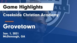 Creekside Christian Academy vs Grovetown  Game Highlights - Jan. 1, 2021