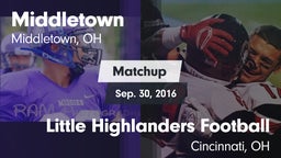 Matchup: Middletown vs. Little Highlanders Football 2016