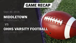 Recap: Middletown  vs. OHHS Varsity Football 2016