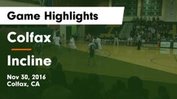 Colfax  vs Incline  Game Highlights - Nov 30, 2016
