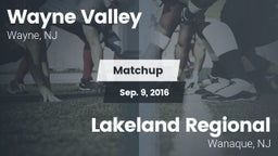 Matchup: Wayne Valley High vs. Lakeland Regional  2016