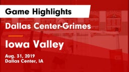 Dallas Center-Grimes  vs Iowa Valley  Game Highlights - Aug. 31, 2019