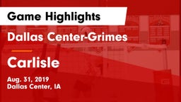 Dallas Center-Grimes  vs Carlisle  Game Highlights - Aug. 31, 2019