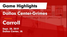 Dallas Center-Grimes  vs Carroll  Game Highlights - Sept. 28, 2019