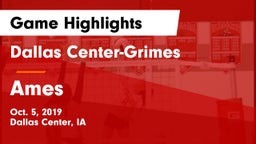 Dallas Center-Grimes  vs Ames  Game Highlights - Oct. 5, 2019