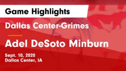 Dallas Center-Grimes  vs Adel DeSoto Minburn Game Highlights - Sept. 10, 2020
